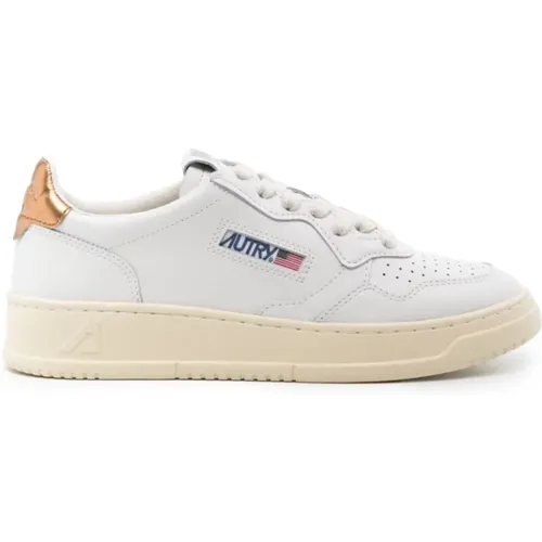 Leather Sneakers with Logo Patch , female, Sizes: 3 UK - Autry - Modalova