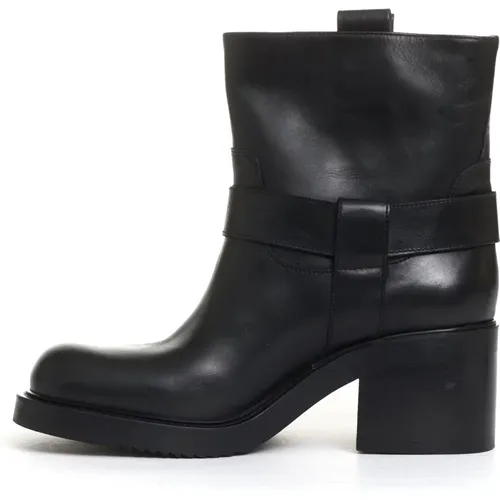 Schwarze Biker Stiefeletten , Damen, Größe: 36 1/2 EU - Elena Iachi - Modalova