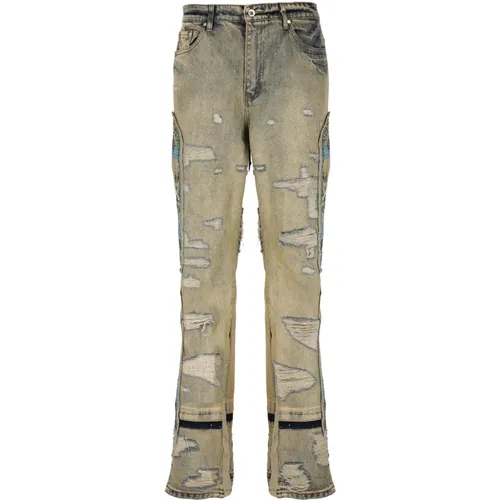 Cotton Jeans with Strass Details , male, Sizes: W30 - Who Decides War - Modalova