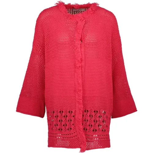 Fuchsia Knitwear Gilet , female, Sizes: ONE SIZE - Amélie & Amélie - Modalova