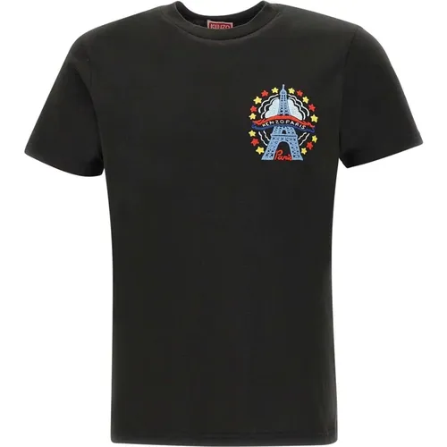 Schwarze T-Shirts und Polos aus Paris , Herren, Größe: XL - Kenzo - Modalova