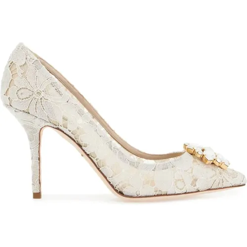 Charmante Spitze Kristallblumen Pumps - Dolce & Gabbana - Modalova