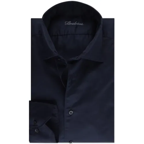 Slimline Navy Twill Casual Hemd , Herren, Größe: 2XL - Stenströms - Modalova