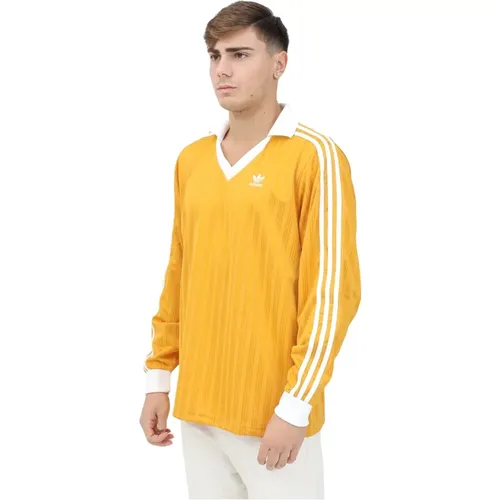 Buntes Langarm-Fußball-T-Shirt , Herren, Größe: L - adidas Originals - Modalova