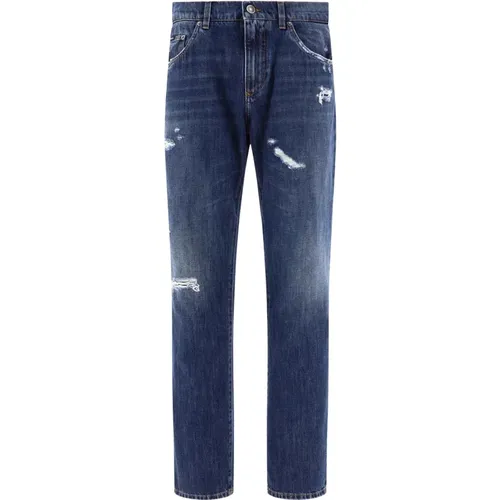 Ripped Detail Jeans , male, Sizes: L, 2XL - Dolce & Gabbana - Modalova