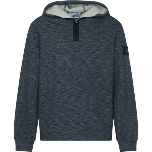 Grey Hoody Half Zip Sweater , male, Sizes: L, S, M - Stone Island - Modalova