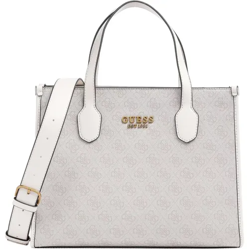 Classic Silvanna Tote Bag in White Beige , female, Sizes: ONE SIZE - Guess - Modalova