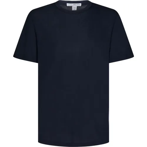 Blaues Crewneck T-Shirt aus Leichter Baumwolle , Herren, Größe: L - James Perse - Modalova