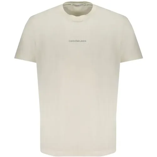 Herren T-Shirt mit Kurzarm aus Baumwolle , Herren, Größe: L - Calvin Klein - Modalova