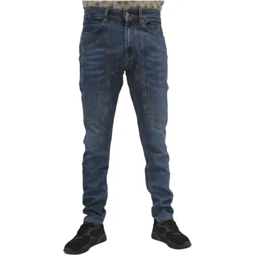 Slim Fit Patch Jeans mit Internem Gürtel , Herren, Größe: W36 - Jeckerson - Modalova