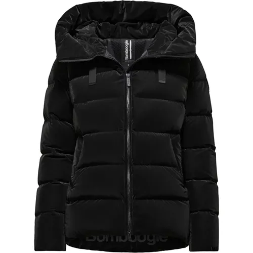 Velvet-effect Nylon Down Jacket , female, Sizes: 2XL, S, L, XL, 3XL, M, XS - BomBoogie - Modalova