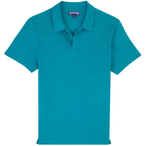 Herren Leinen Jersey Polo Shirt , Herren, Größe: XL - Vilebrequin - Modalova