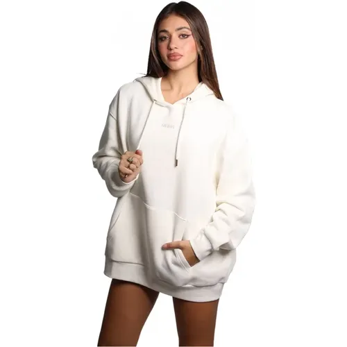 Kapuzenpullover mit gesticktem Logo , Damen, Größe: M - Guess - Modalova