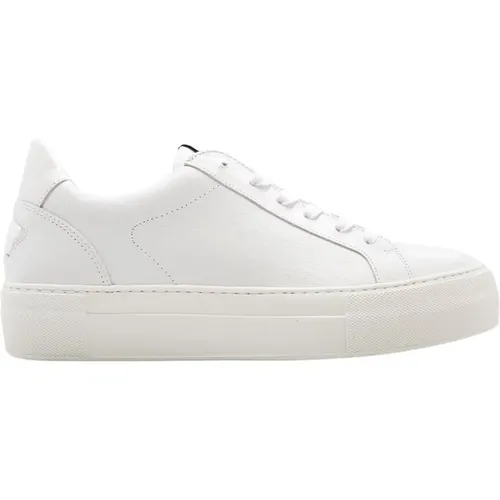 Weiße Ledersneaker mit F Logo , Damen, Größe: 37 1/2 EU - Van Bommel - Modalova