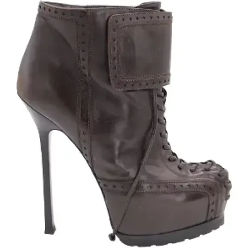 Pre-owned Leather boots , female, Sizes: 5 1/2 UK - Saint Laurent Vintage - Modalova