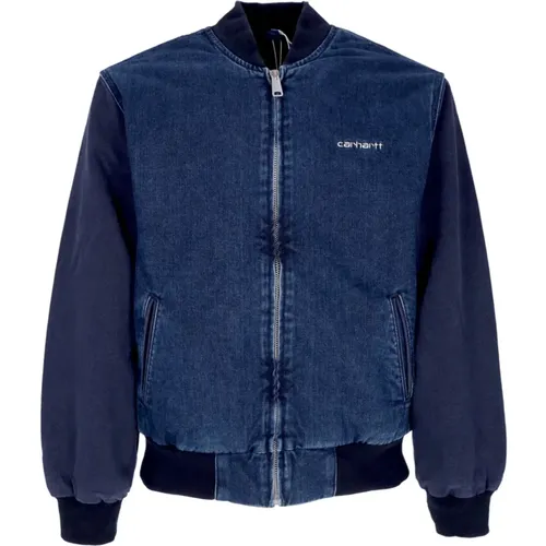 Blaue Stone Washed Bomberjacke - Carhartt WIP - Modalova