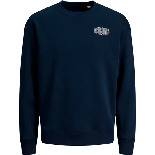 Klassischer Navy Blauer Sweatshirt mit Logo - jack & jones - Modalova