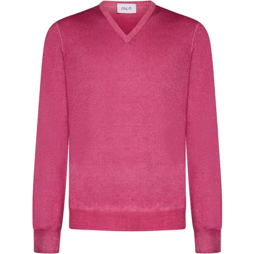 Fuchsia Wool Crew-Neck Jumper , male, Sizes: L, XL, 2XL, M - D4.0 - Modalova