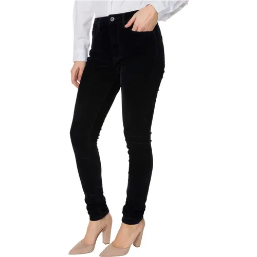 Blaue Samt Slim Fit Hose , Damen, Größe: W28 - Pepe Jeans - Modalova