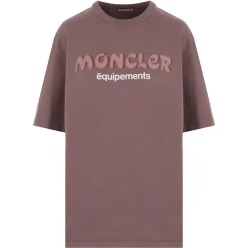 Pflaume Jersey T-Shirt Salehe Bembury Zusammenarbeit , Damen, Größe: XS - Moncler - Modalova