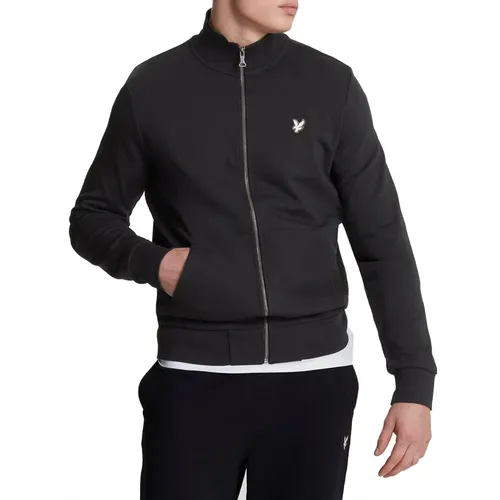 Schwarzer French Terry Reißverschluss Hoodie , Herren, Größe: L - Lyle & Scott - Modalova