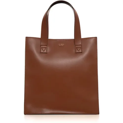 Stilvolle Society Handtasche mit Knopfverschluss , Damen, Größe: ONE Size - Guess - Modalova