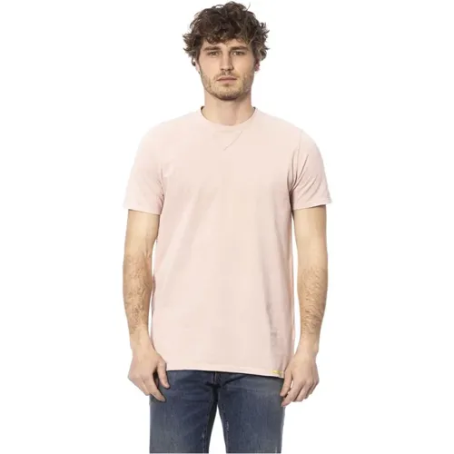 Rosa T-Shirt mit Rundhalsausschnitt , Herren, Größe: L - Distretto12 - Modalova