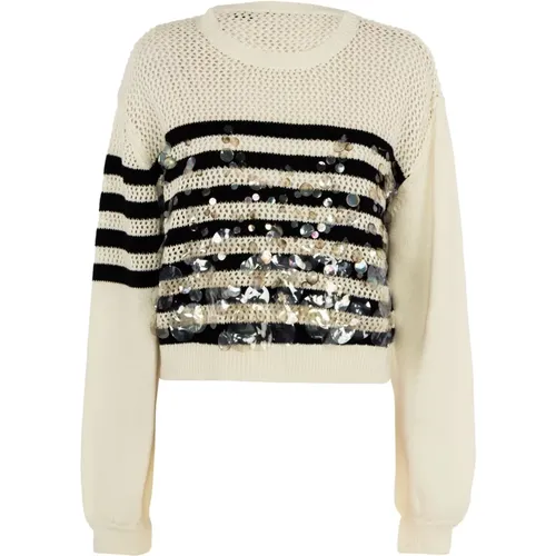 Baumwoll Damen Pullover Multicolor Outlet Preis , Damen, Größe: M - pinko - Modalova