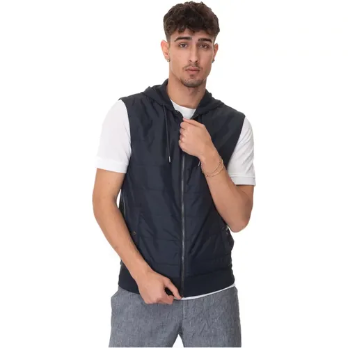 Zippered Vest with Hood , male, Sizes: 2XL - Boss - Modalova