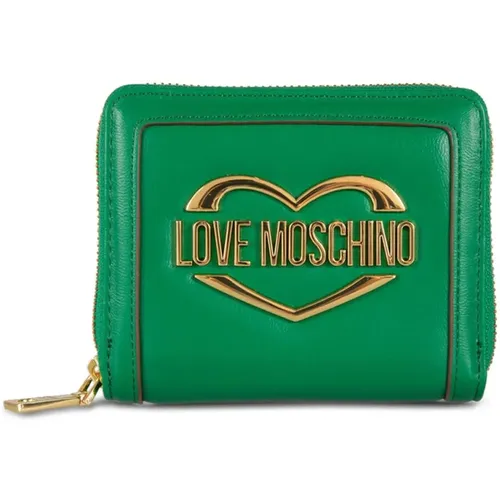 Polyurethane Zip Wallet with Credit Card Holder , female, Sizes: ONE SIZE - Love Moschino - Modalova