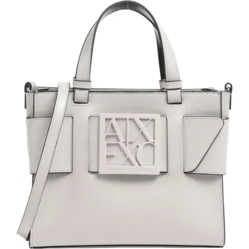 Stylish Rectangular Handbag with Zipper , female, Sizes: ONE SIZE - Armani Exchange - Modalova