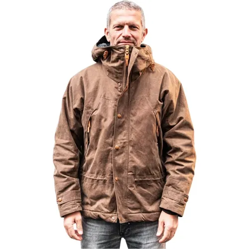 Dark Tan Mountain Jacket with Lining , male, Sizes: M - Manifattura Ceccarelli - Modalova