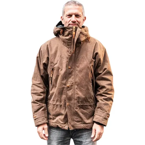 Dark Tan Mountain Jacket with Lining , male, Sizes: S, L - Manifattura Ceccarelli - Modalova