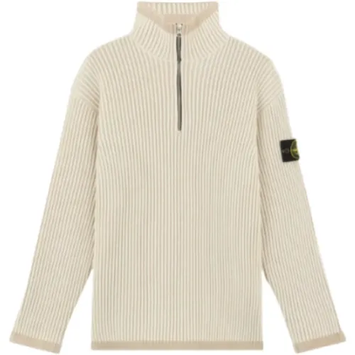 Zip-neck wool sweater , male, Sizes: M, S, L - Stone Island - Modalova