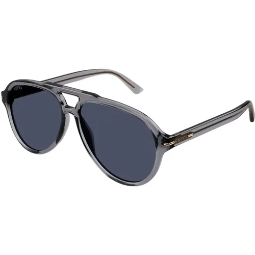 Unisex Aviator Sunglasses in Grey Transparent , unisex, Sizes: 58 MM - Gucci - Modalova
