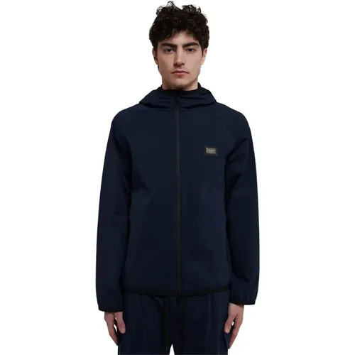 Jersey Jacket with Hood and Metal Logo Plaque , male, Sizes: L, XL - Dolce & Gabbana - Modalova