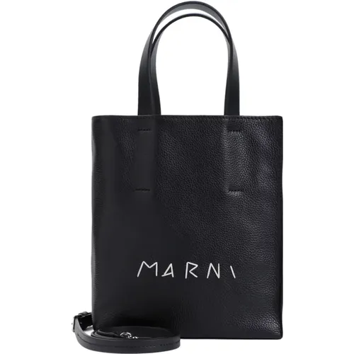 Grained Leather Mini Handbag , female, Sizes: ONE SIZE - Marni - Modalova