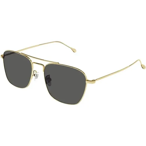 Goldgestell Graue Gläser Sonnenbrille - Gucci - Modalova