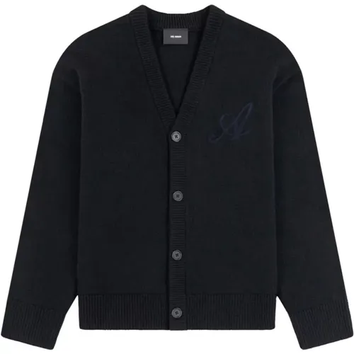 Schwarzer Signature Cardigan Pullover , Herren, Größe: L - Axel Arigato - Modalova