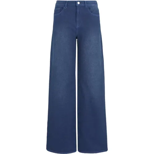 Blaue Jeans Gerades Bein Reißverschluss , Damen, Größe: W24 - Emporio Armani - Modalova