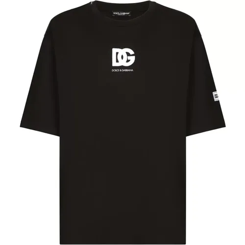 Schwarze T-Shirts und Polos , Herren, Größe: XL - Dolce & Gabbana - Modalova