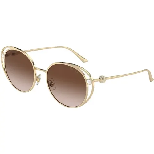 Gold Braun Verlauf Sonnenbrille Modell , Damen, Größe: 53 MM - Jimmy Choo - Modalova