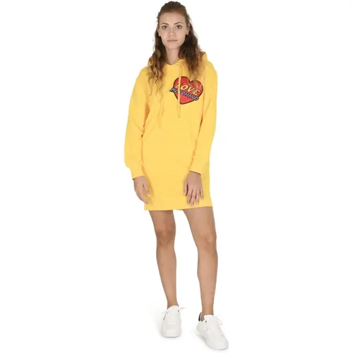 Gelbes Baumwollkleid , Damen, Größe: XS - Love Moschino - Modalova