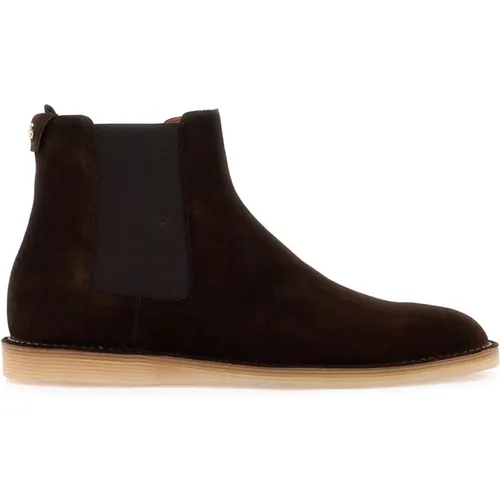 Golden Logo Suede Ankle Boots , male, Sizes: 9 UK, 10 UK - Dolce & Gabbana - Modalova