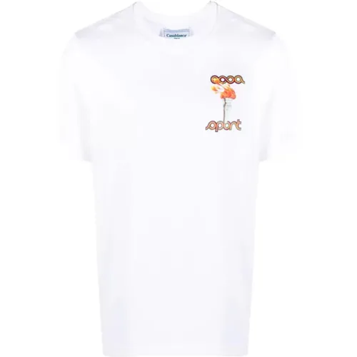 Sport Flame T-shirt , male, Sizes: S, XL, 2XL - Casablanca - Modalova