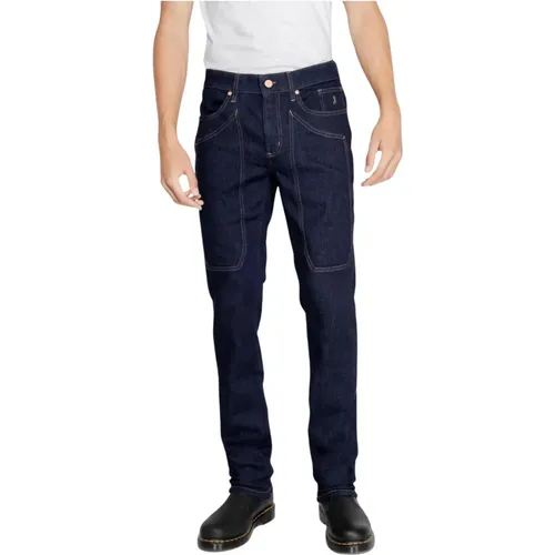 Blaue Reißverschluss Knopf Herren Jeans , Herren, Größe: W33 - Jeckerson - Modalova