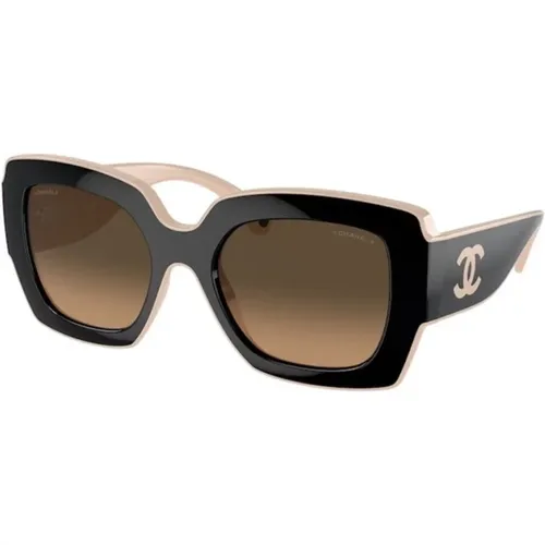 Stilvolle Sonnenbrille Braun & Schwarz Verlauf - Chanel - Modalova