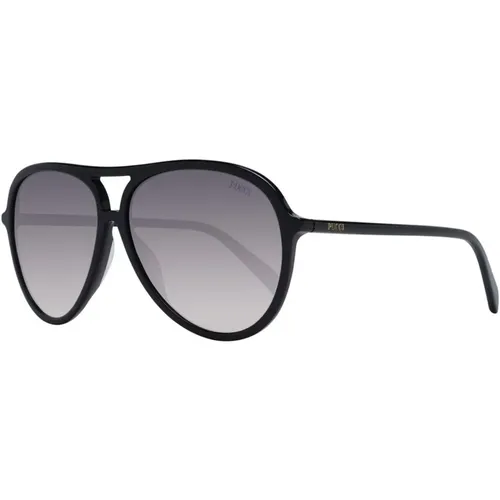 Schwarze Aviator Sonnenbrille mit Grauen Verlaufsgläsern - EMILIO PUCCI - Modalova