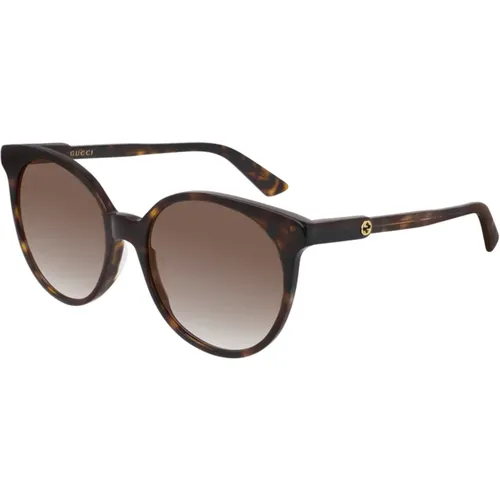 Havana/ Shaded Sonnenbrillen , Damen, Größe: 54 MM - Gucci - Modalova