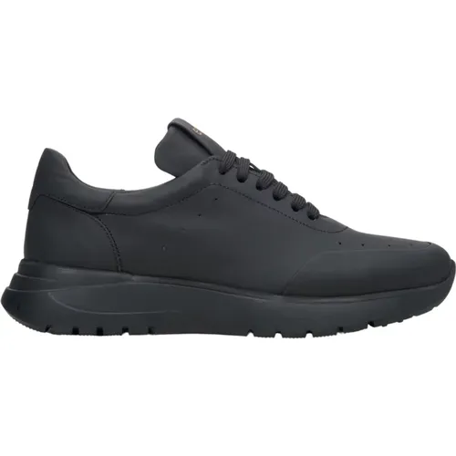 Damen Schwarze Matte Leder Low-Top Sneakers Er00113797 , Damen, Größe: 36 EU - Estro - Modalova